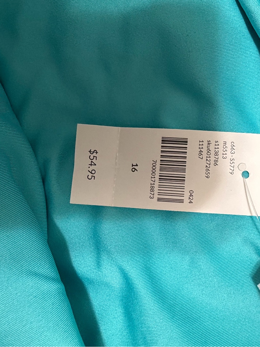 Lane Bryant Gingham Blue 2 piece swim - Picture 3 of 5
